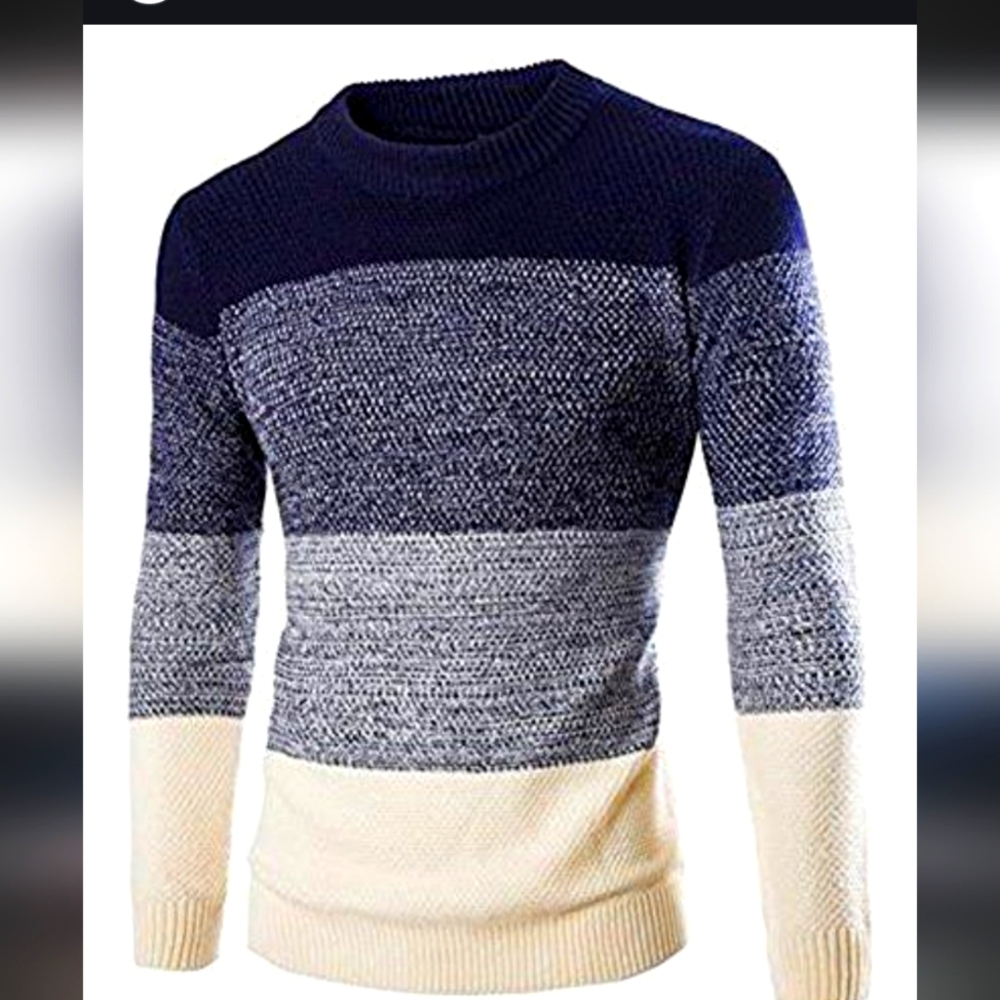 Zicac Men's Wide Stripe Pullover Sweater